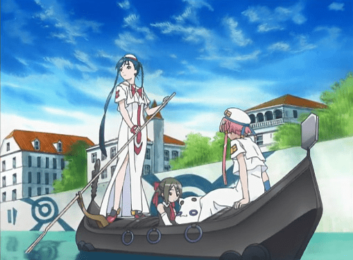 Aika, Ai, and Akari on a gondola