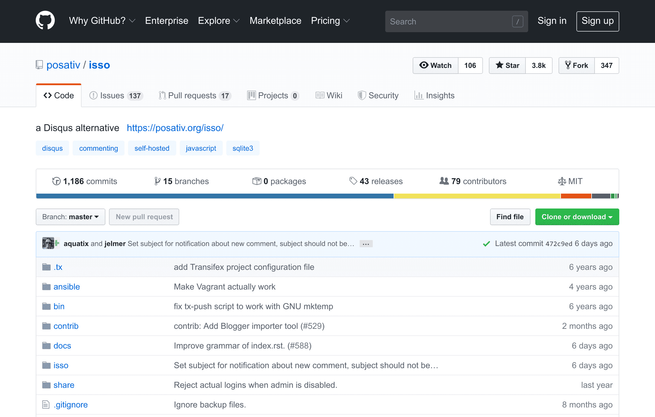 Top level Isso source directory Top level Isso source directory