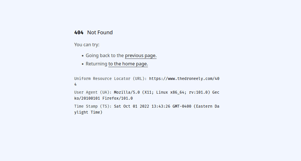 404 Page not found error