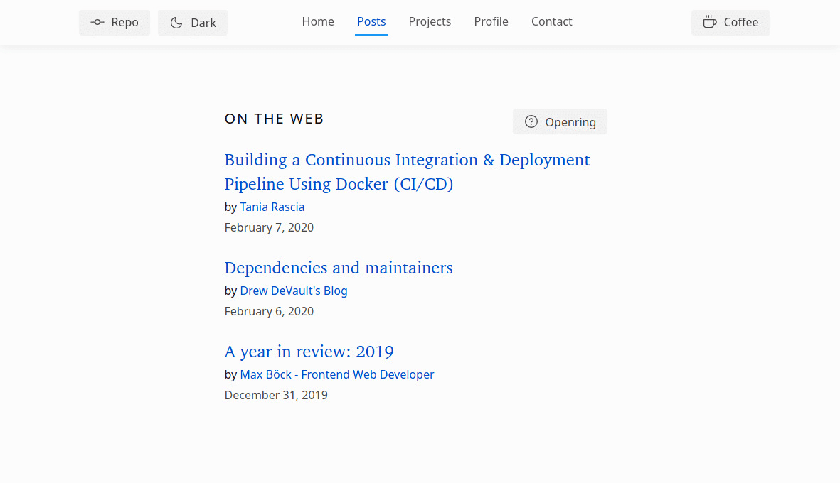 Webring Generated by Openring Webring Generated by Openring